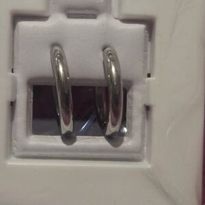 Stainless Steel Silver Hoop Earrings
